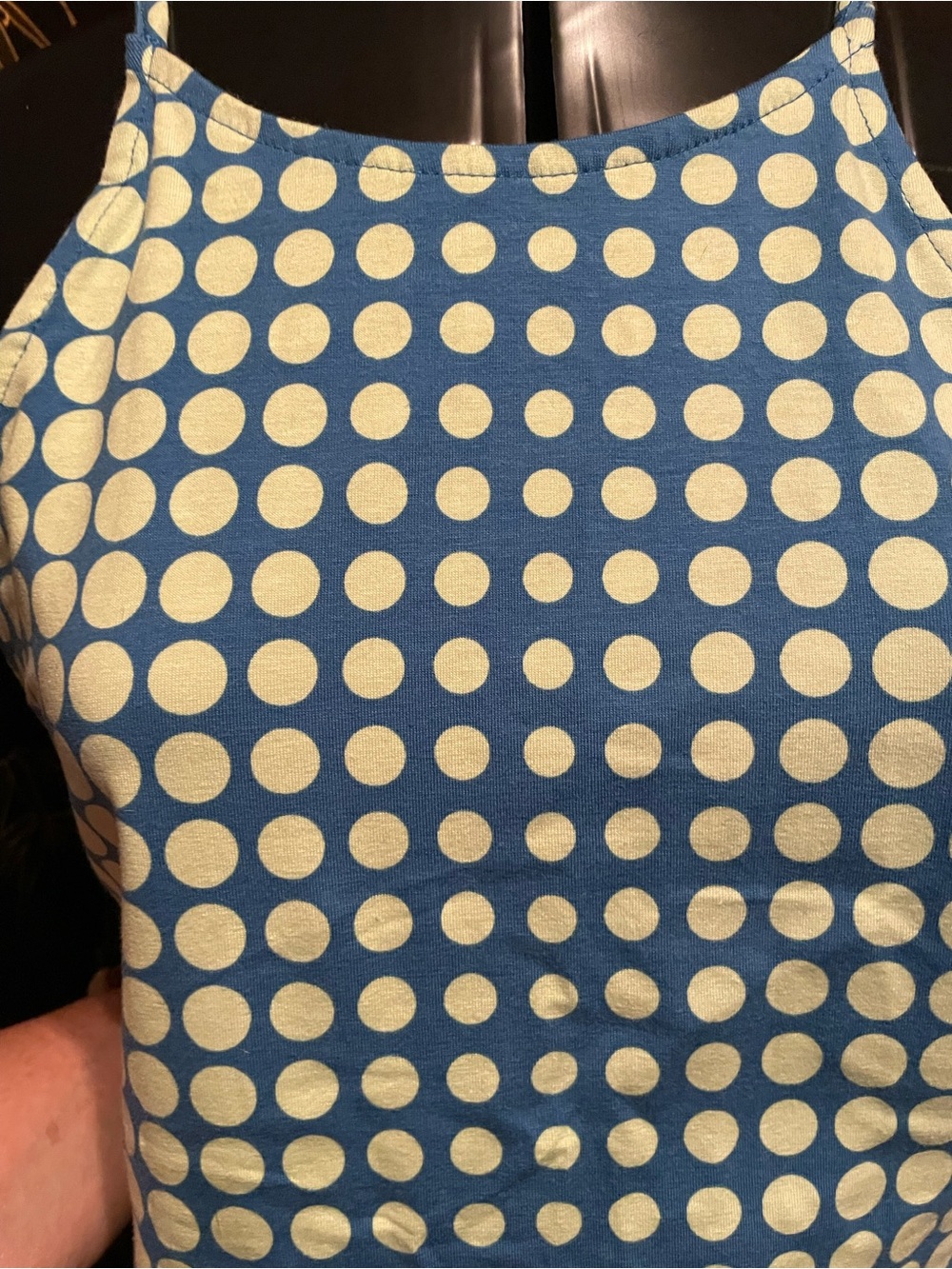 NWT H&M Divided Blue and Cream Polka Dot Bodycon Dress